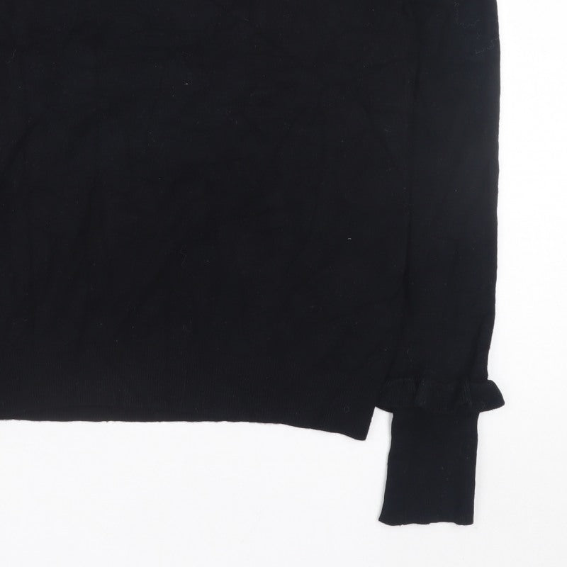 Additional view of Zara Men Black Knit jumper, size M, Crew Neck Long Sleeve