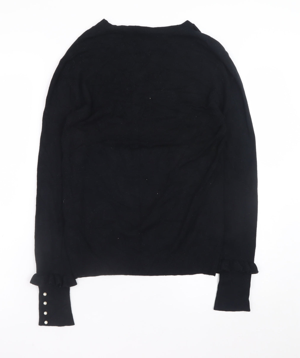 Brand and care label for Zara Men Black Knit jumper, size M, Crew Neck Long Sleeve