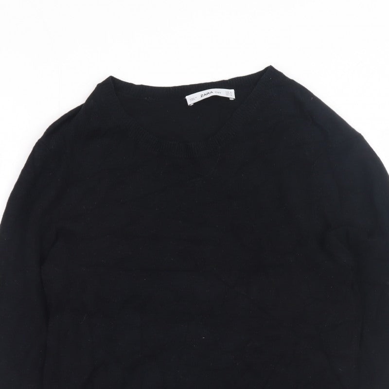 Additional view of Zara Men Black Knit jumper, size M, Crew Neck Long Sleeve