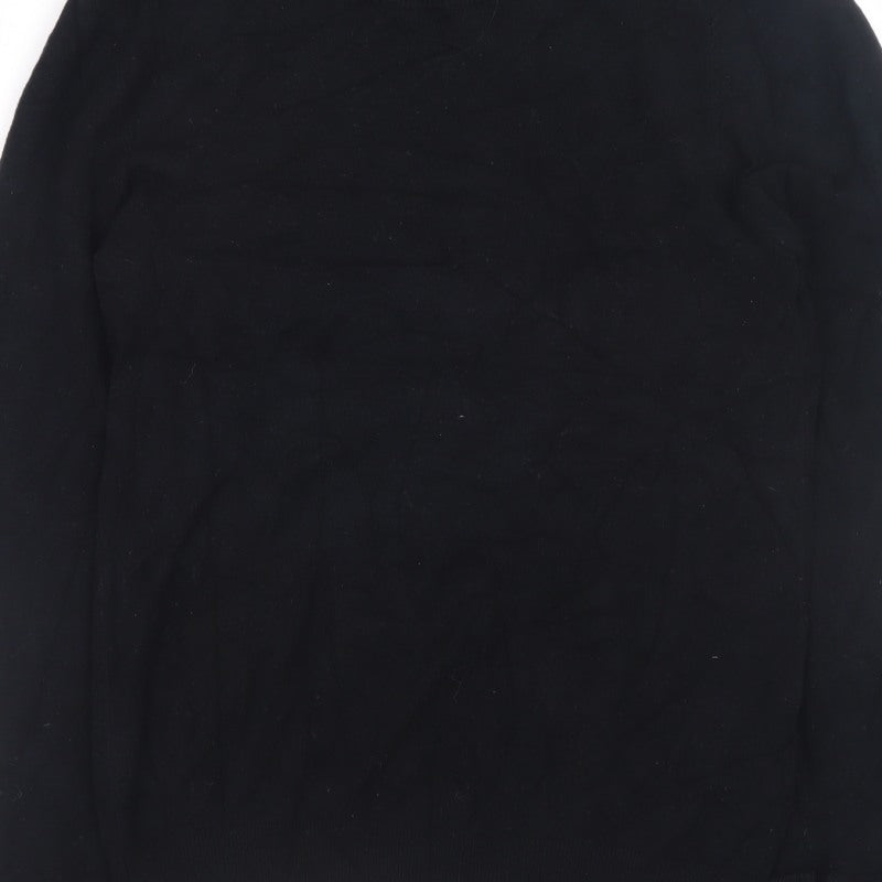Additional view of Zara Men Black Knit jumper, size M, Crew Neck Long Sleeve