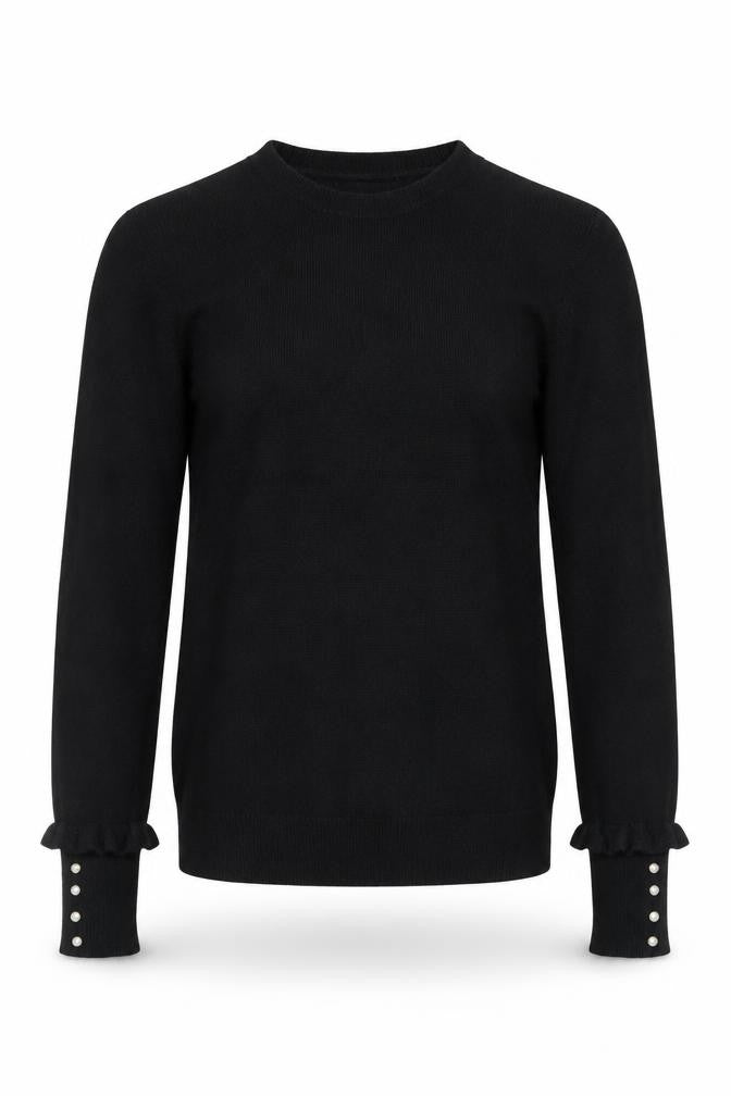 Front view of Zara Men Black Knit jumper, size M, Crew Neck Long Sleeve