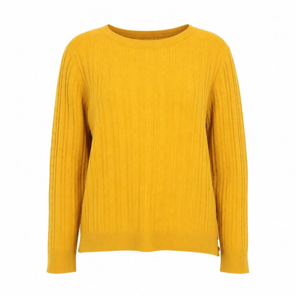Gok for Tu Women Yellow Cable-Knit Crew Neck Jumper Size 14