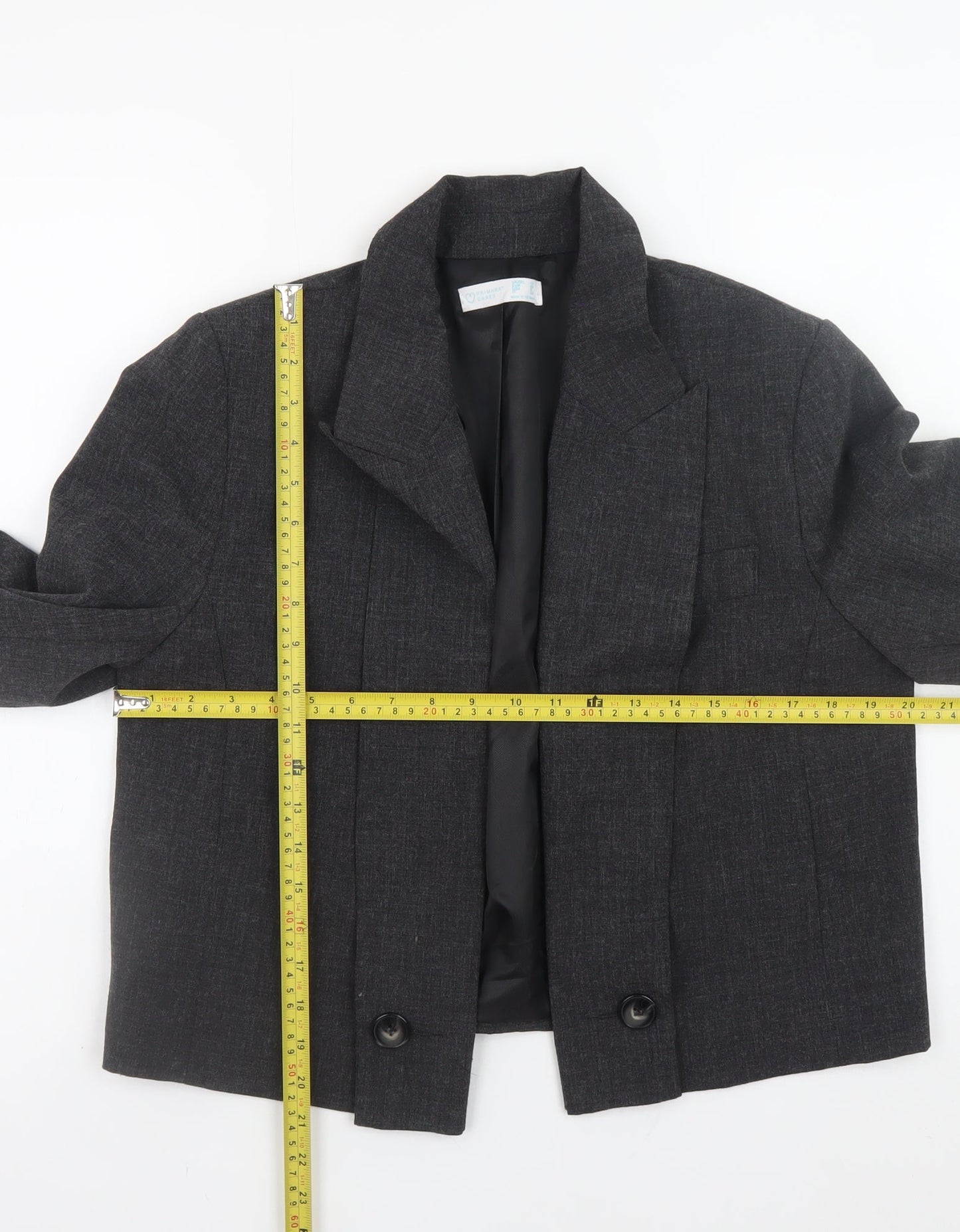 Primark Women’s Grey Tailored Short Blazer Jacket Size 12