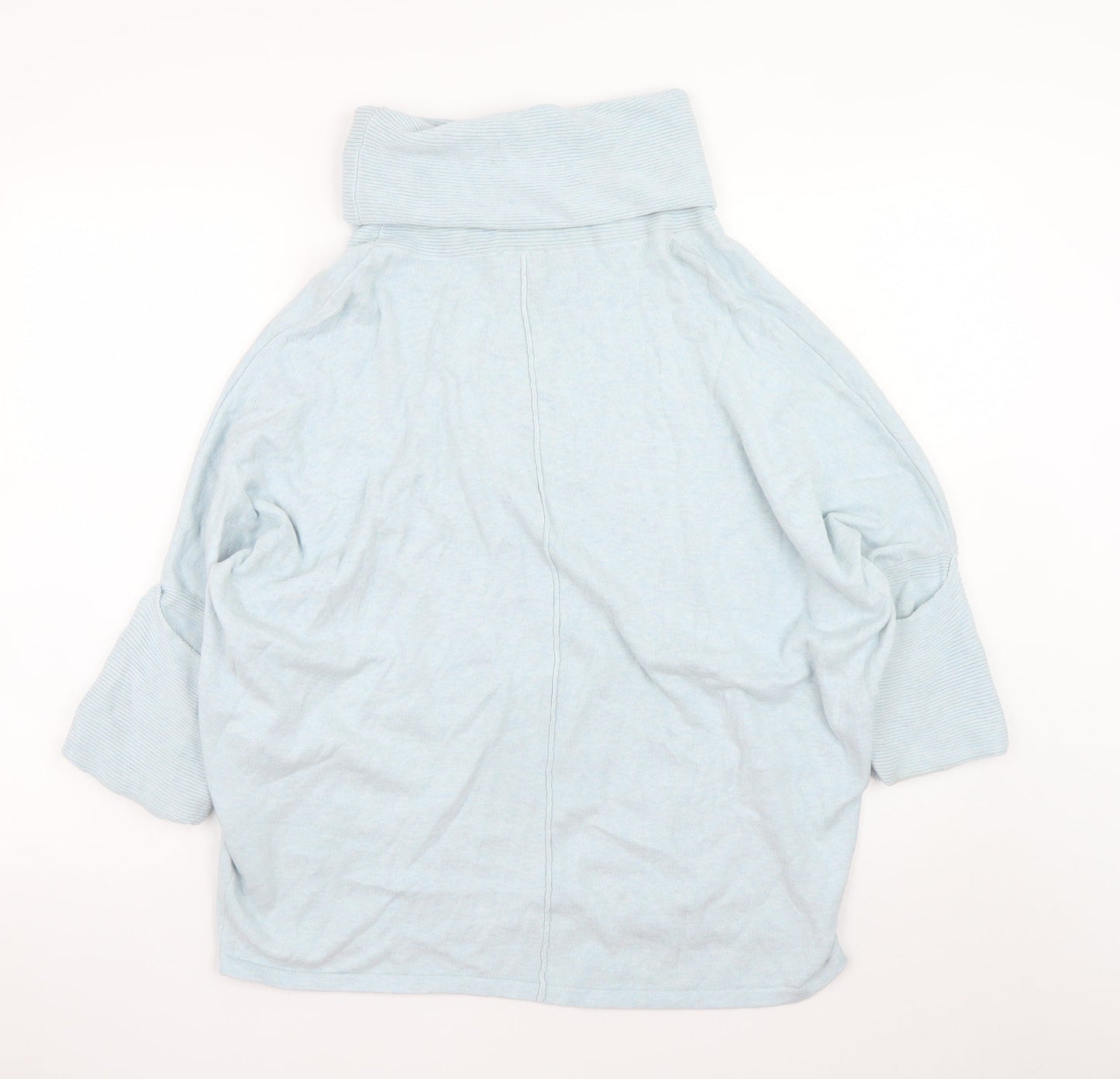Marble Women’s Blue Cotton Roll Neck Jumper Size 12