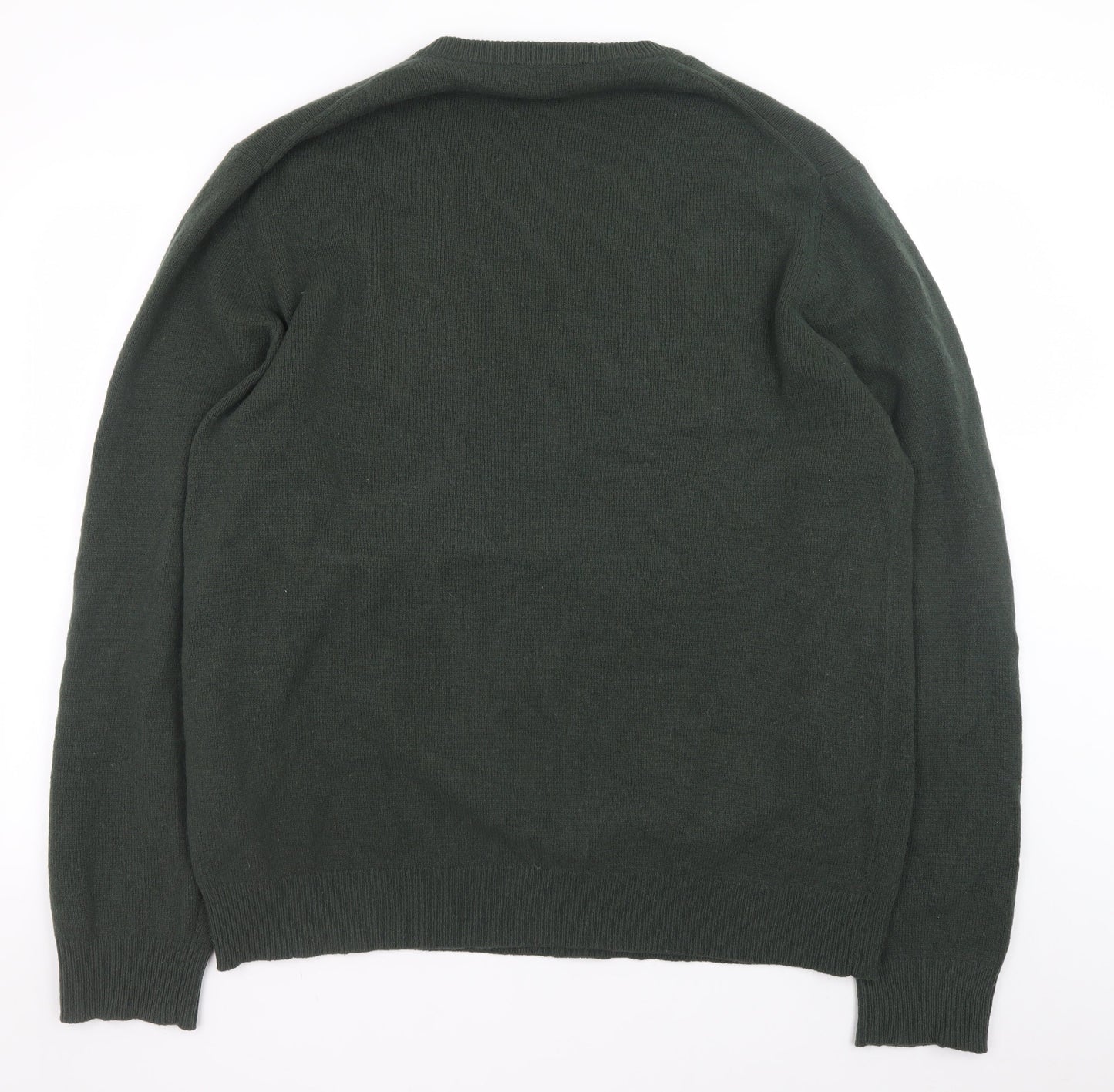Hackett London Men's Green Wool V-Neck Pullover Jumper 2XL