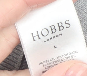 Hobbs Women’s Grey Cat Jumper L Crew Neck Knit Pullover Sweater