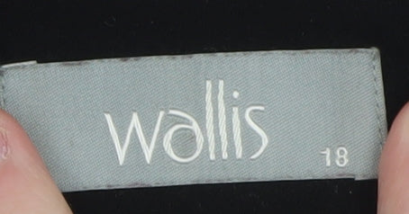 Wallis Womens Black Size 18 Collarless Mid-Length Coat