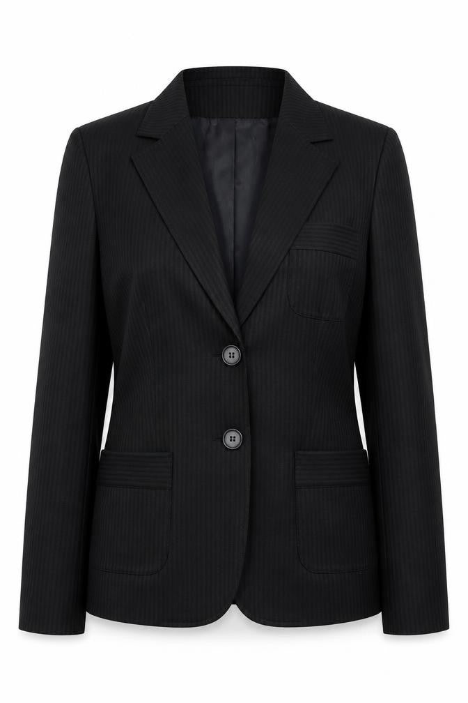 Select Women’s Black Pinstripe Blazer Size 12 Classic Business Jacket