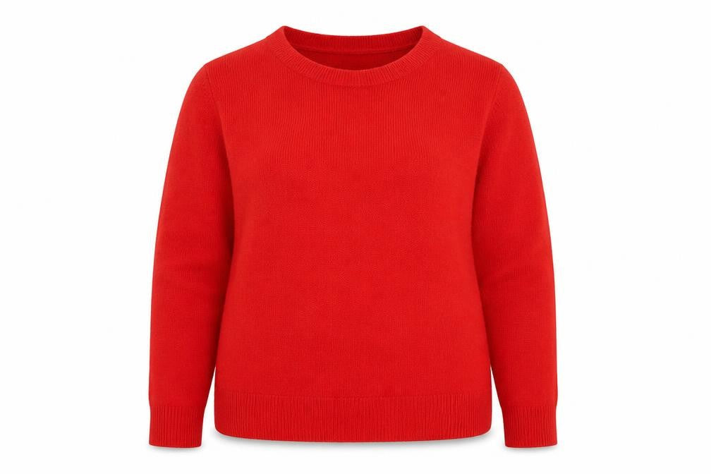 Marks and Spencer Women's Red Acrylic Crew Neck Jumper UK 16