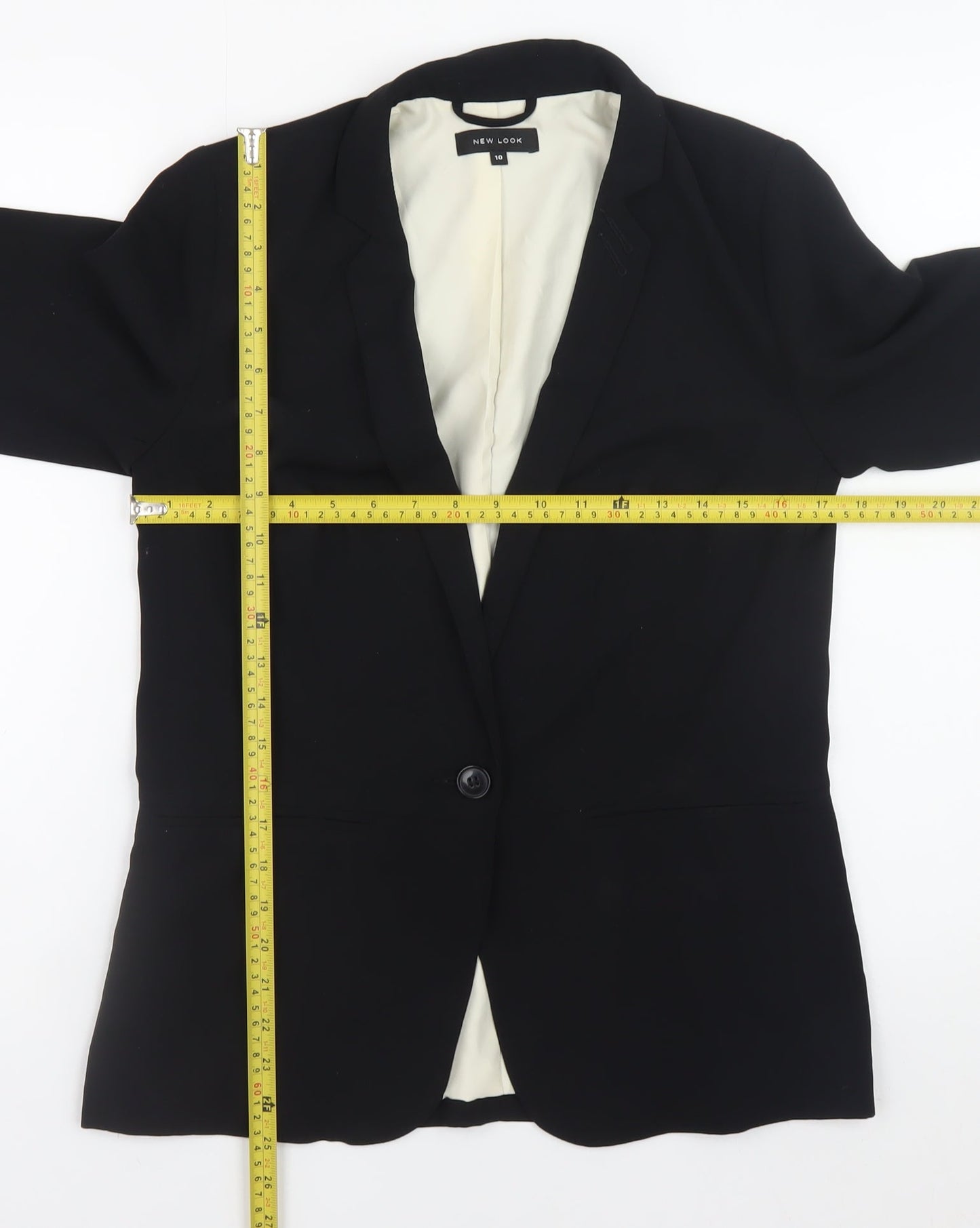 New Look Women's Black Blazer Size 10 Lined Single-Breasted Jacket