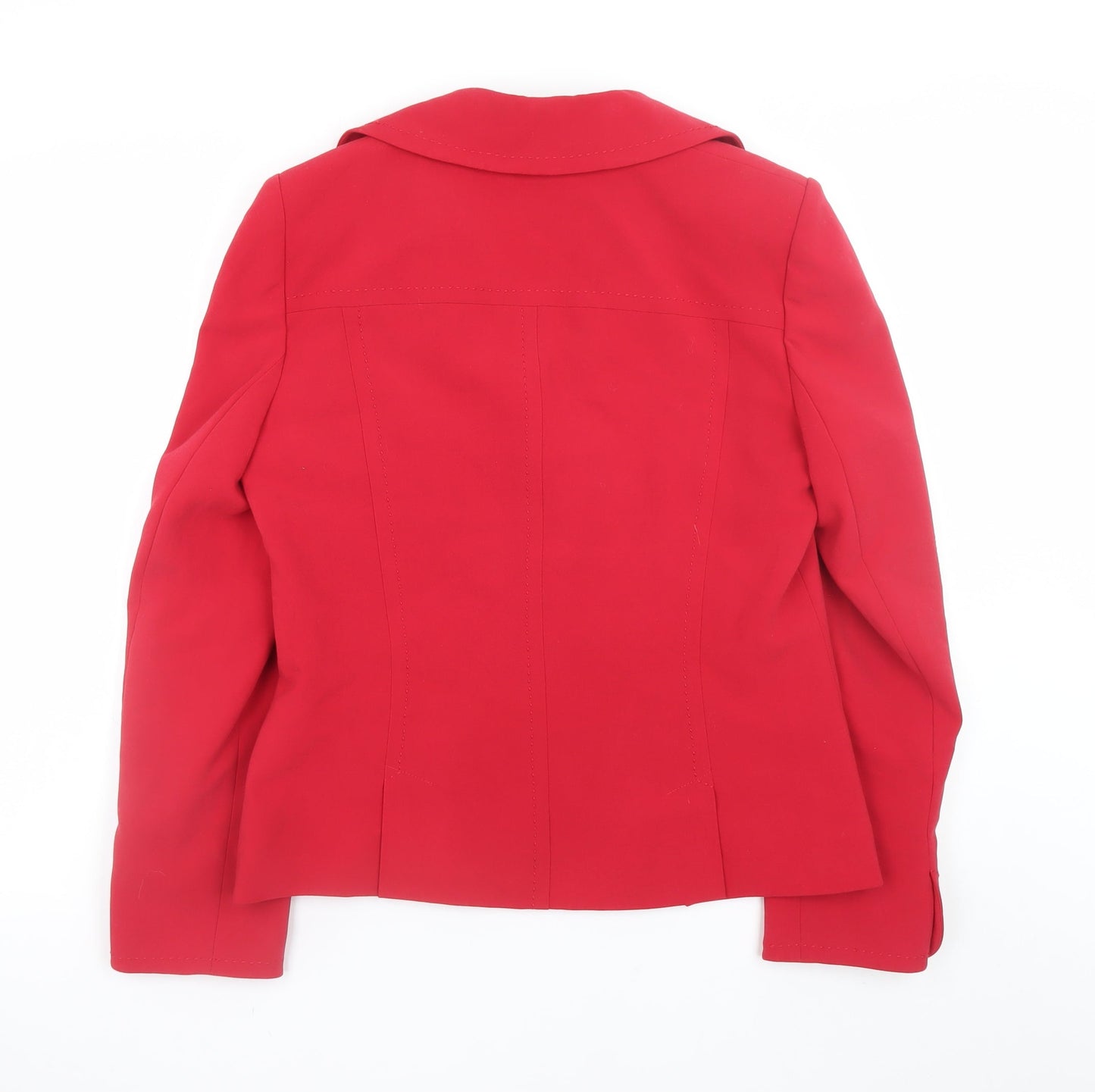 BHS Women’s Red Blazer Jacket Size 12 Classic Buttoned Business Style