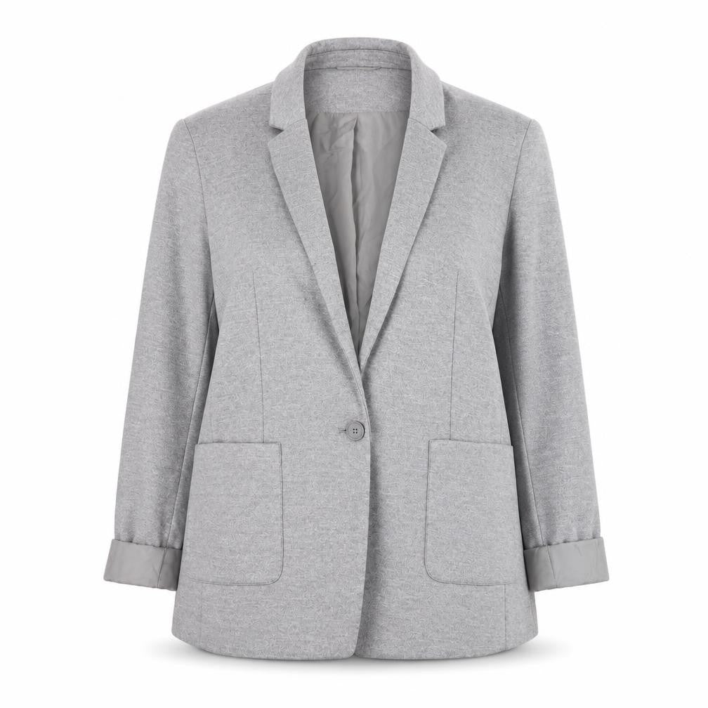 Oasis Women’s Grey Blazer Jacket UK 16 Lined Single-Breasted Workwear