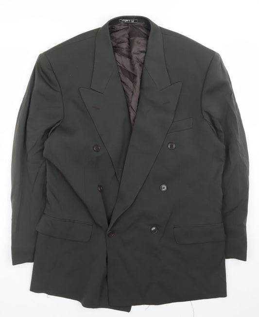 Ungaro Uomo Paris Mens Black Wool Blazer Jacket 40R Classic Fit