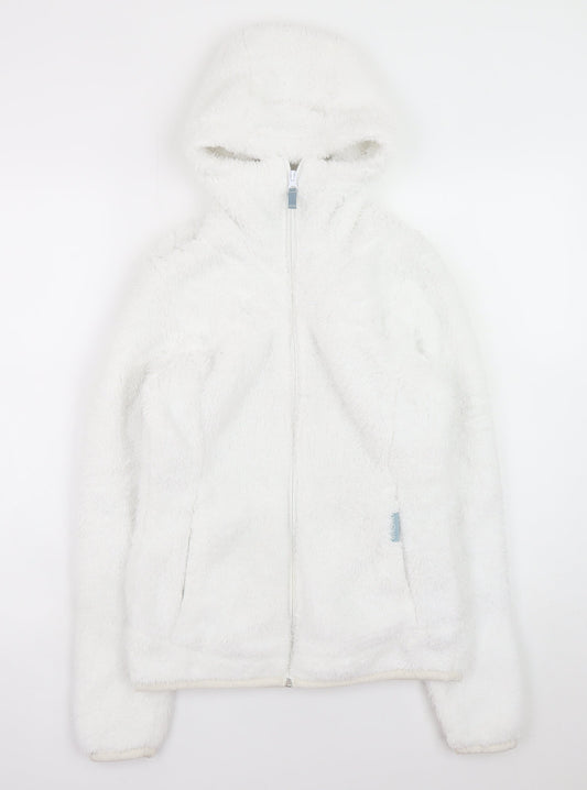 Decathlon Women's White Full Zip Hooded Fleece Hoodie Size Small