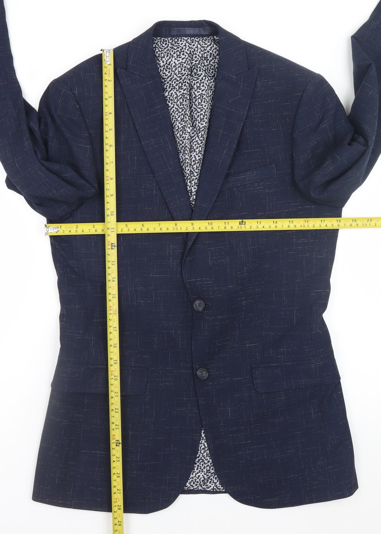 Limehaus Women's Blue Checked Regular Fit Blazer Size 10