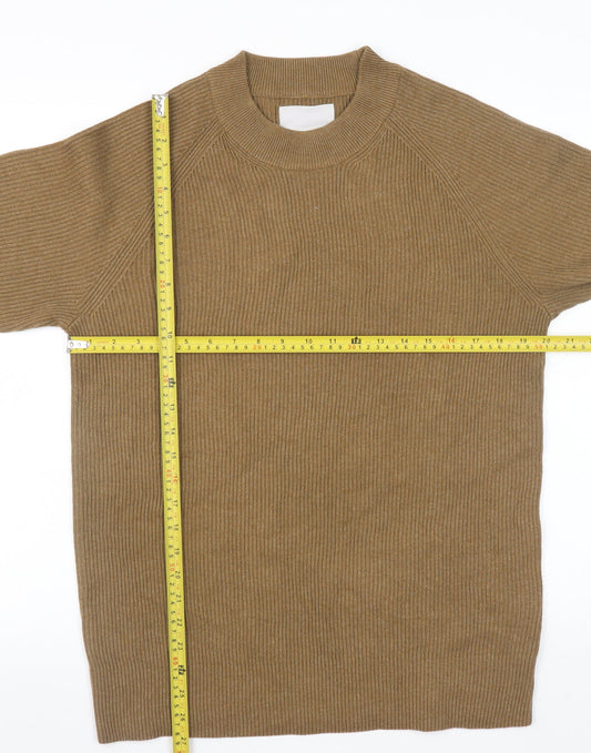 Jack & Jones Men's Brown Knit Crew Neck Pullover Jumper Size L
