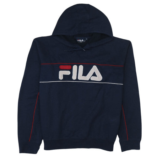 FILA Mens Blue Pullover Hoodie M Regular Fit Logo Sportswear