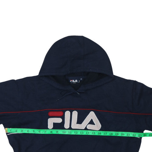 FILA Mens Blue Pullover Hoodie M Regular Fit Logo Sportswear