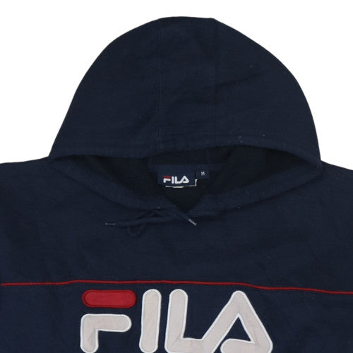 FILA Mens Blue Pullover Hoodie M Regular Fit Logo Sportswear