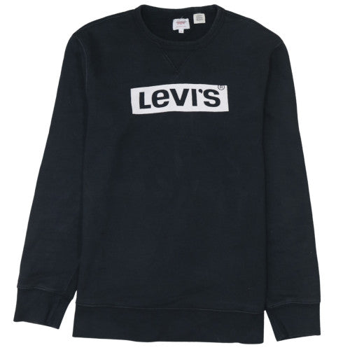 Levi's Men's Black Logo Pullover Sweatshirt Size M Crew Neck