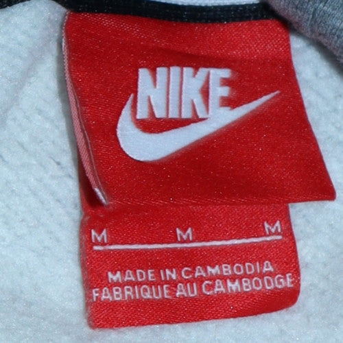 Nike Mens Grey Pullover Hoodie Medium with Logo Graphic