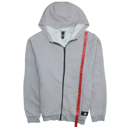 Adidas Mens Grey Full Zip Hoodie Size M Regular Fit
