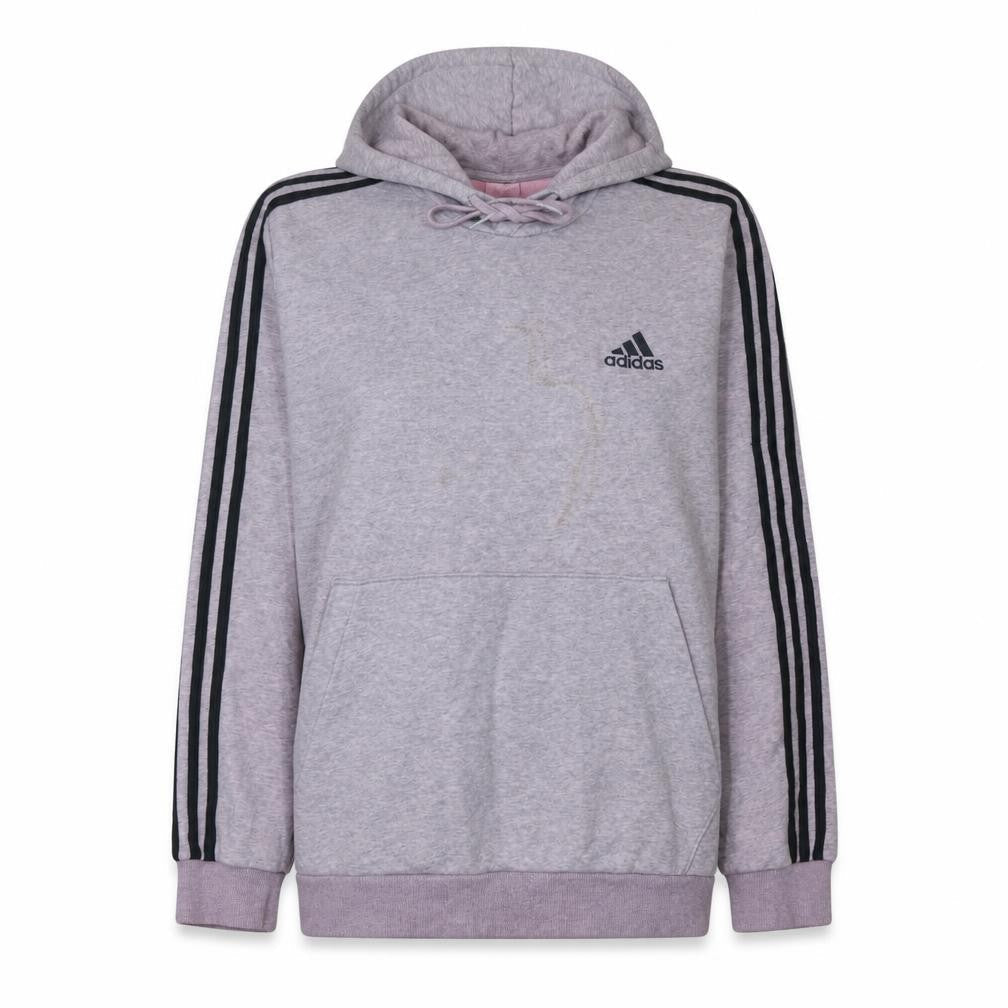 Adidas Women’s Grey Hooded Pullover Sweatshirt L Logo Hoodie