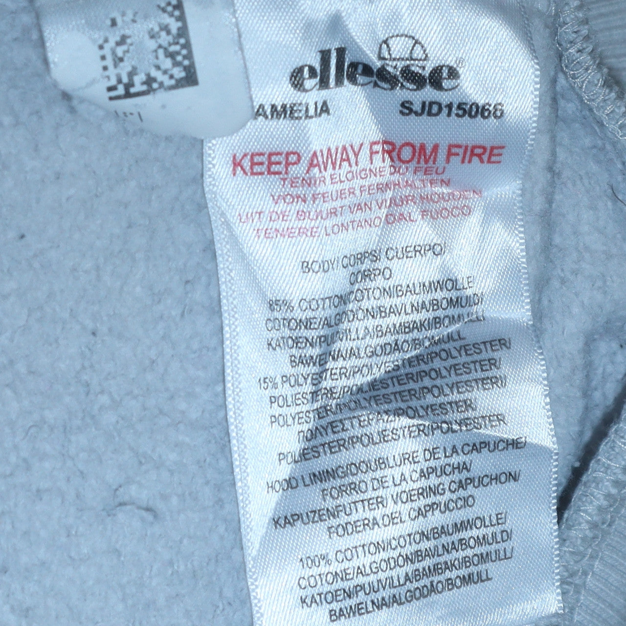Ellesse Women Grey Pullover Hoodie UK 8 Cotton Blend Casual