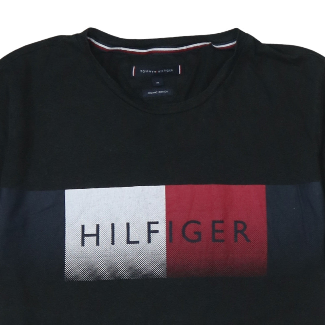 Tommy Hilfiger Men Black Logo Graphic Organic Cotton T-Shirt M