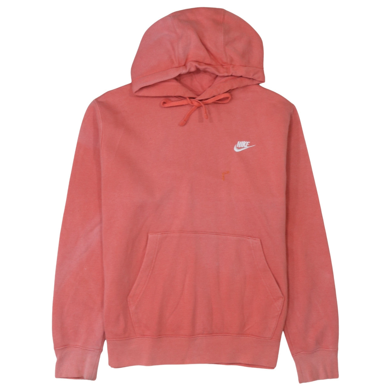 Nike Women Coral Pink Pullover Hoodie M Cotton Blend Casual