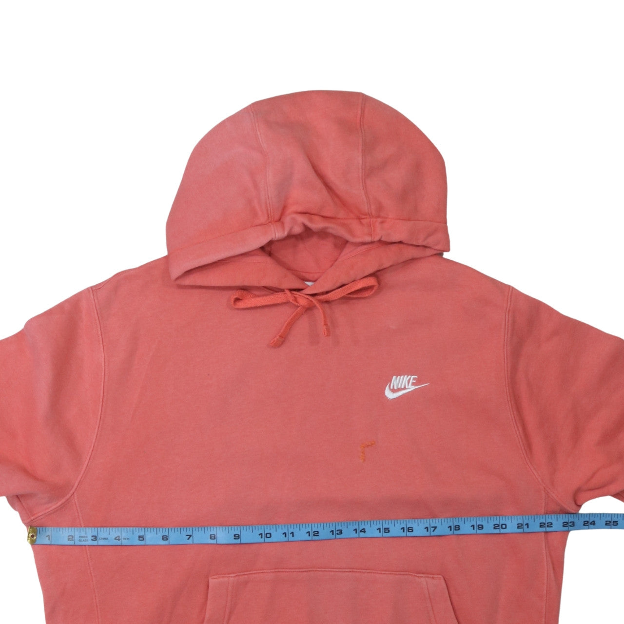 Nike Women Coral Pink Pullover Hoodie M Cotton Blend Casual
