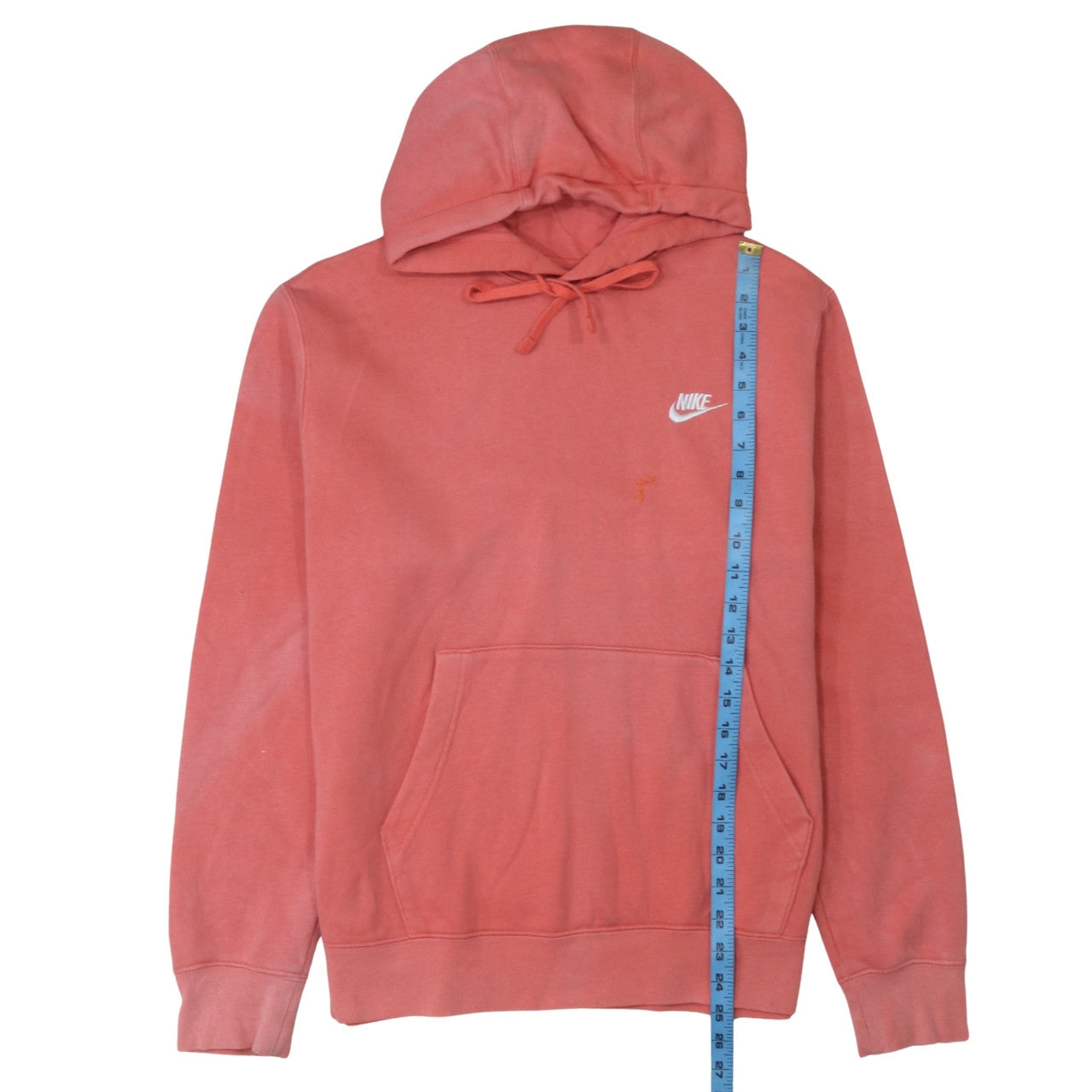Nike Women Coral Pink Pullover Hoodie M Cotton Blend Casual