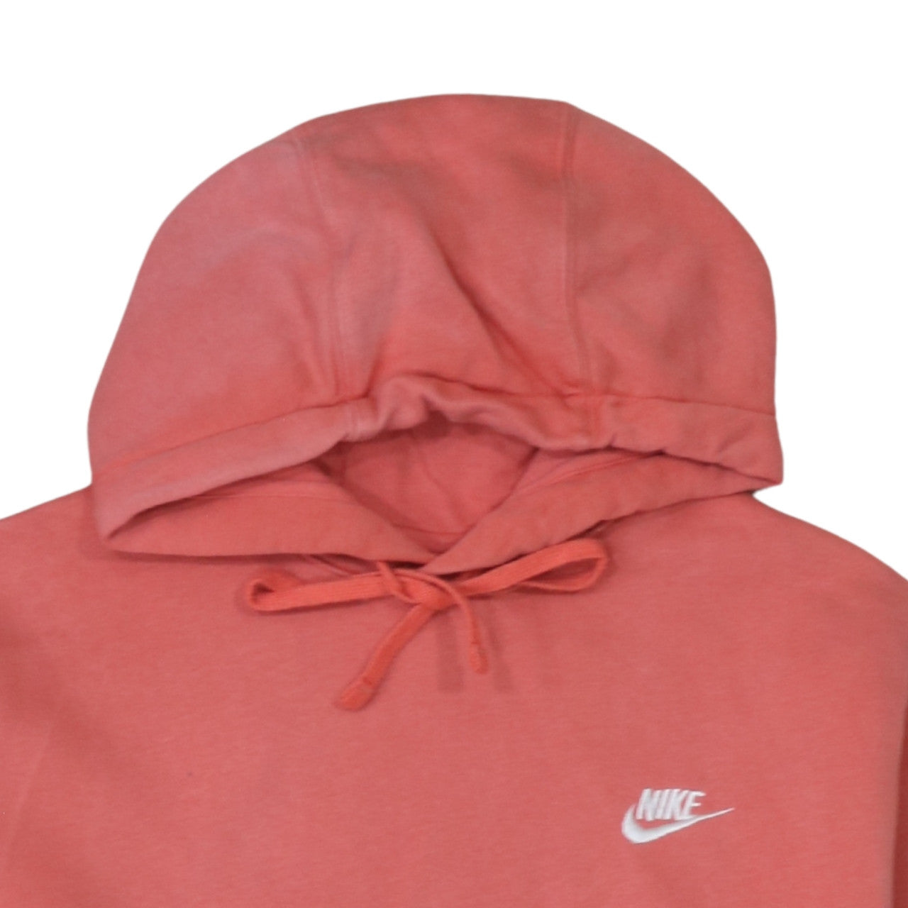 Nike Women Coral Pink Pullover Hoodie M Cotton Blend Casual