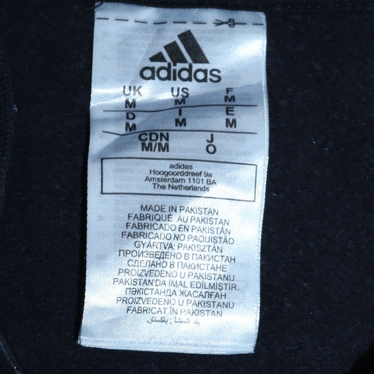 Adidas Men's Black Pullover Hoodie Size M Regular Fit Sportswear