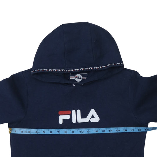 Fila Boys Navy Blue Pullover Hoodie 13-15 Years Logo Design