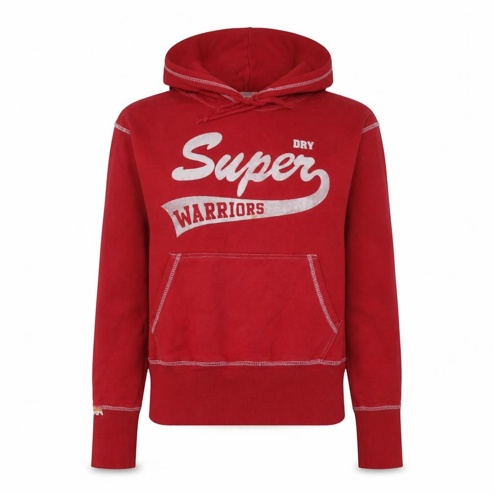 Superdry Red Pullover Hoodie Womens Size 8 Cotton Casual Sweatshirt
