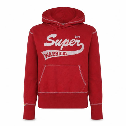 Superdry Red Pullover Hoodie Womens Size 8 Cotton Casual Sweatshirt
