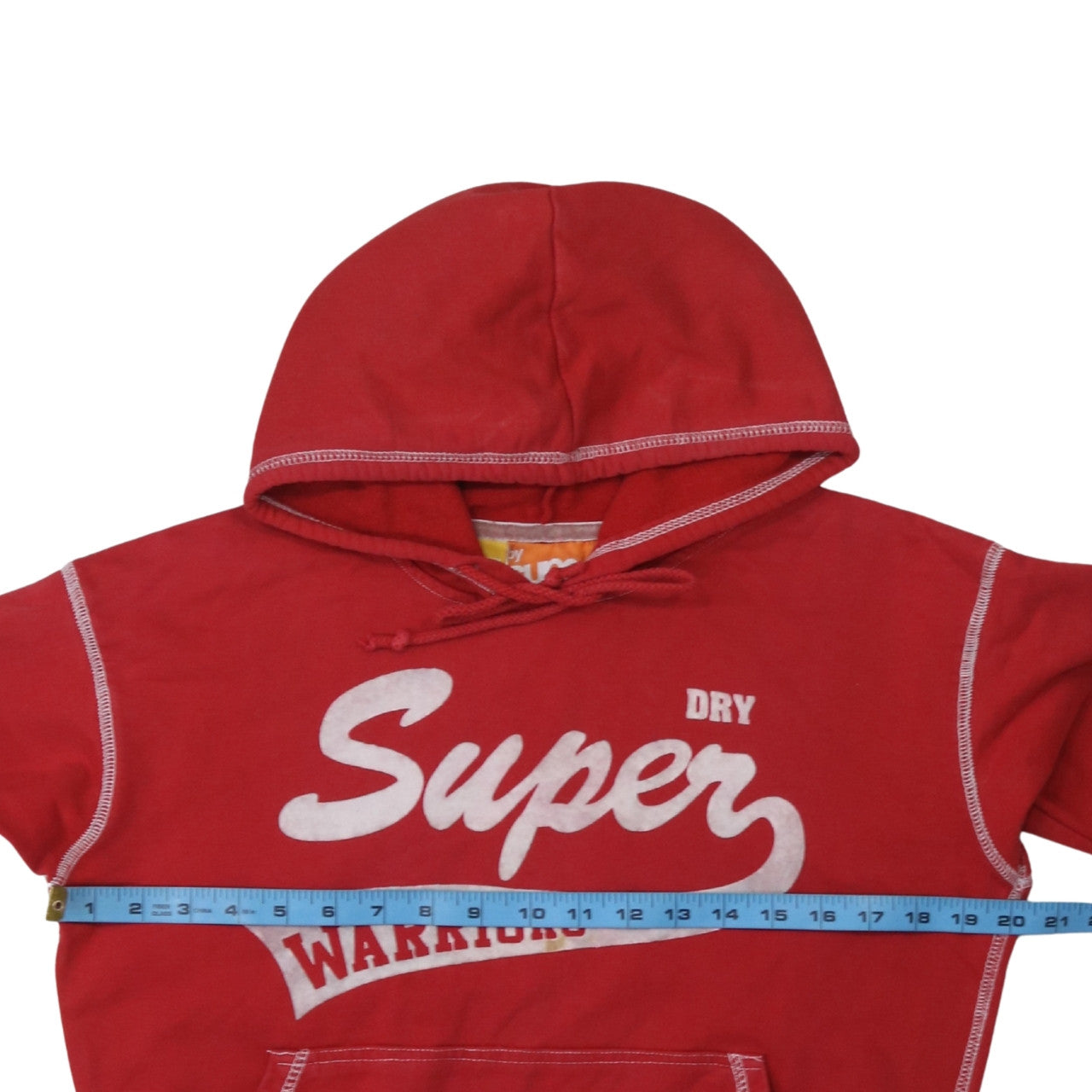 Superdry Red Pullover Hoodie Womens Size 8 Cotton Casual Sweatshirt