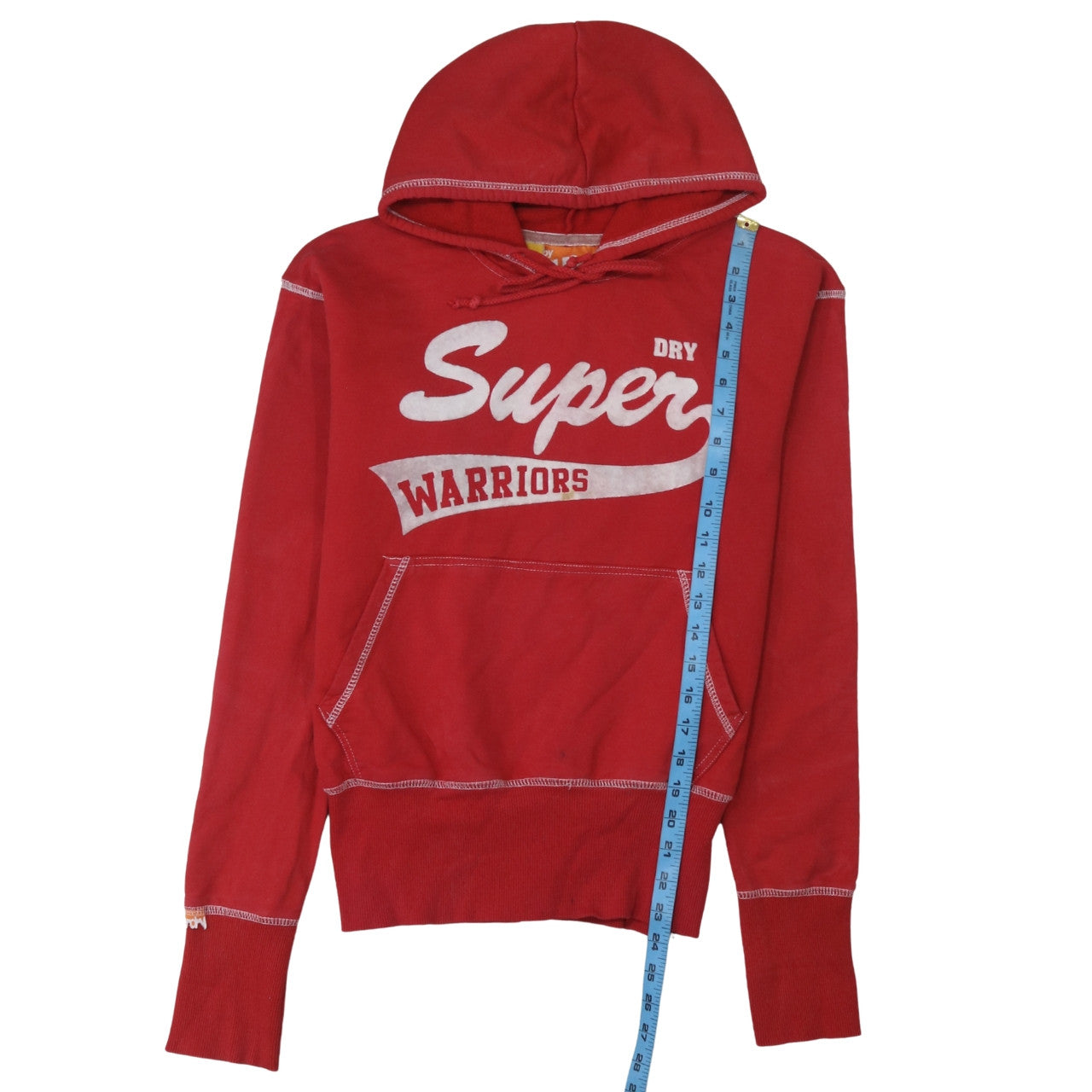 Superdry Red Pullover Hoodie Womens Size 8 Cotton Casual Sweatshirt