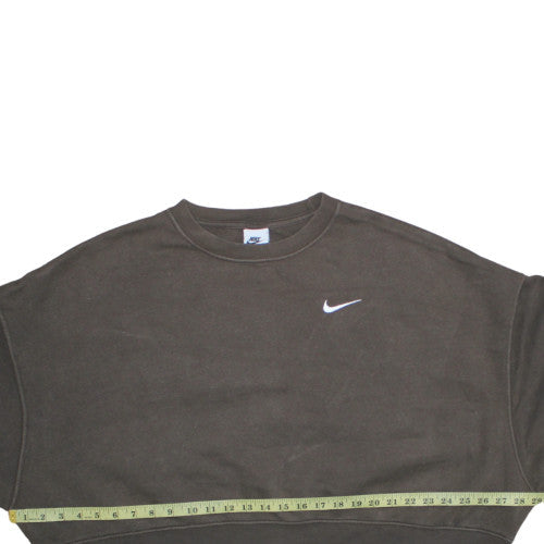 Nike Womens Brown Crew Neck Pullover Sweatshirt Size M