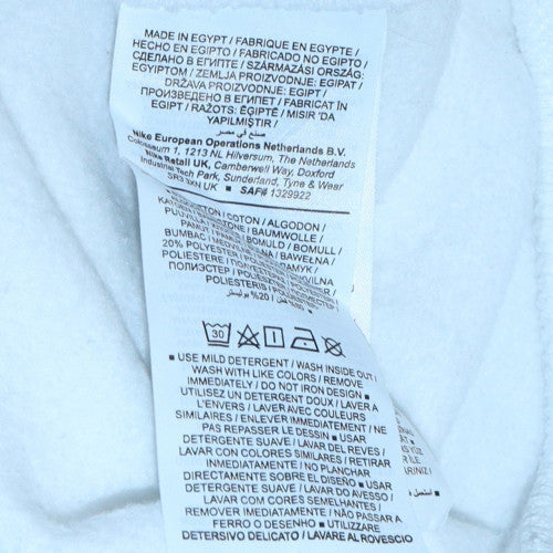 Nike Women White Medium Pullover Sweatshirt Crew Neck Graphic Logo