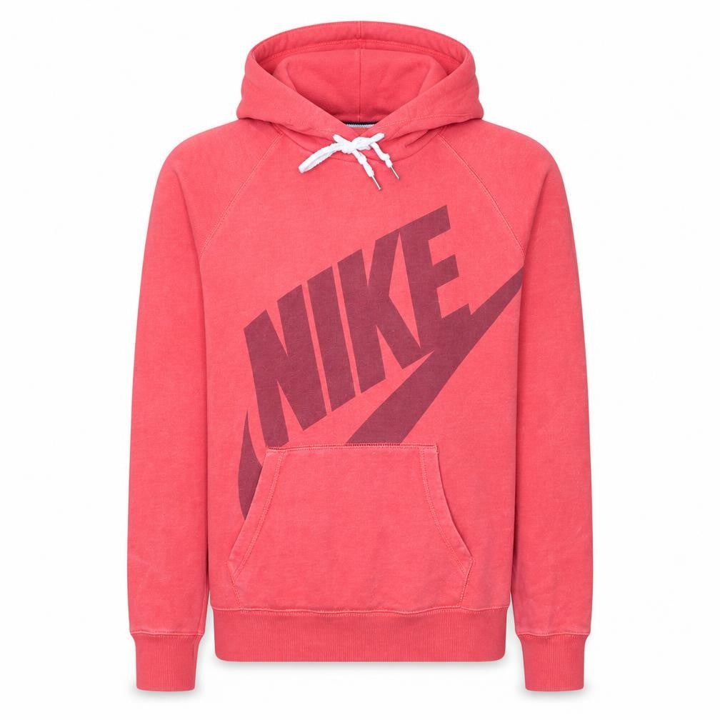 Nike Men's Pink Pullover Hoodie Medium Graphic Logo Sweatshirt