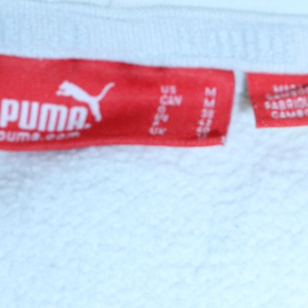 Puma Women White Pullover Hoodie Medium Cotton Blend Logo Design