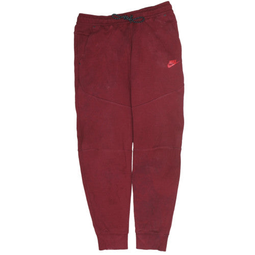 Nike Men's Red Jogger Sweatpants M Drawstring Fleece Lined