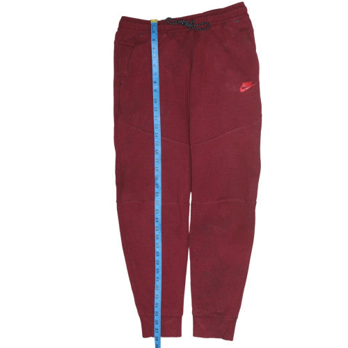 Nike Men's Red Jogger Sweatpants M Drawstring Fleece Lined