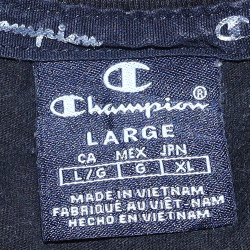 Champion Womens Black Large Basic Cotton Crew Neck T-Shirt