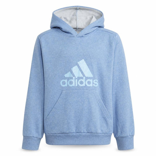 Adidas Boys Blue Pullover Hoodie 13-14 Years Regular Fit Logo Fleece