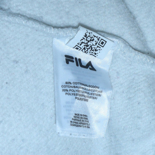 Fila Womens White Crew Neck Sweatshirt Size 12 Cotton Blend