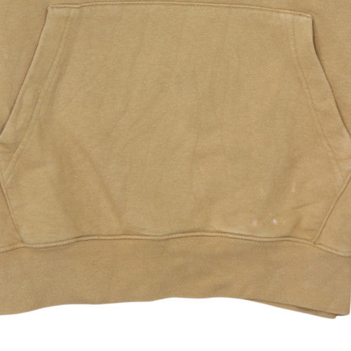 Nike Men Beige Pullover Hoodie Small Fleece Logo Sweatshirt