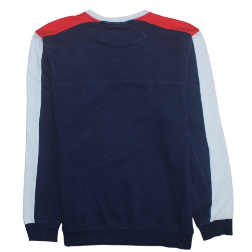 Puma Men's Blue Colour Block Crew Neck Pullover Sweatshirt L